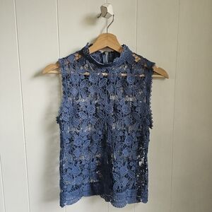 CHANCE OR FATE Cerulean Lace Top